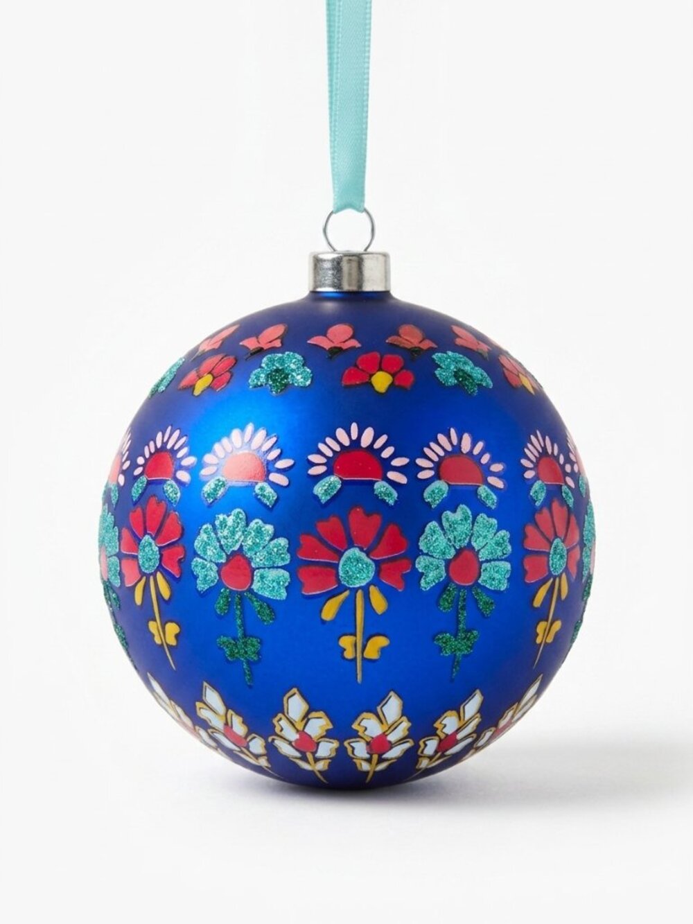 NWT Vera Bradley Ornament Romantic Paisley Floral Glass Christmas Holiday 2018